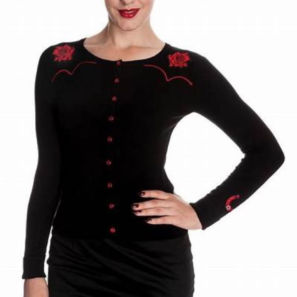 Hell Bunny Embroidered Western Rose Cardigan